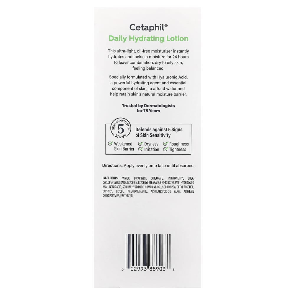 Cetaphil Ежедневный увлажняющий лосьон с гиалуроновой кислотой, 3 жидкие унции (88мл)