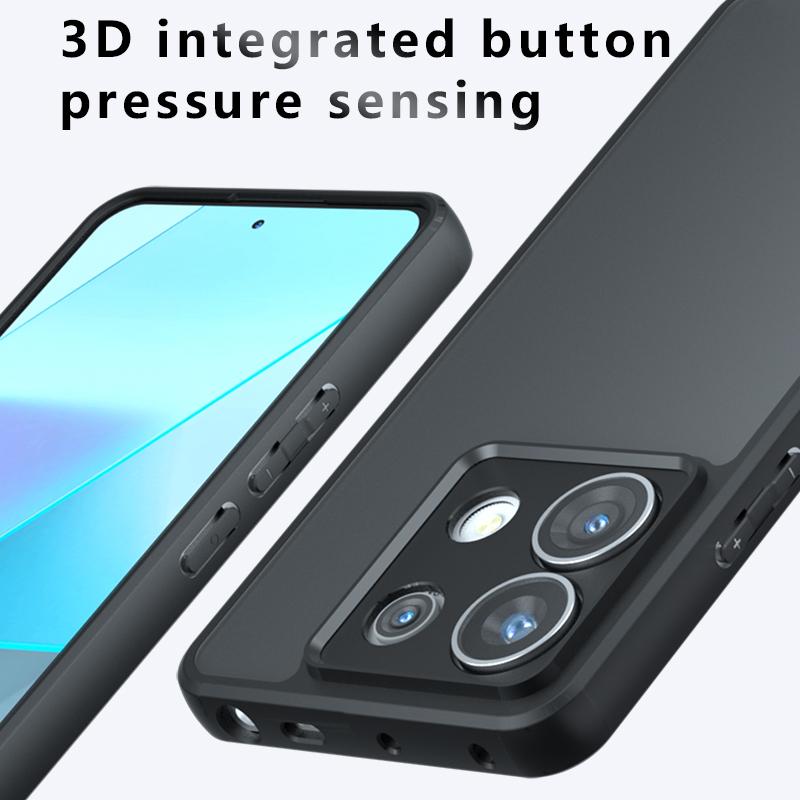 Чехол для Xiaomi Redmi Note 13 Pro 5G/Poco X6 5G PC+TPU Защита подушками безопасности Матовый чехол для телефона