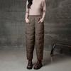 Женские брюки гаремы эластичные с высокой талией легкие пуховые брюки с большими карманами толстые теплые стеганые брюки