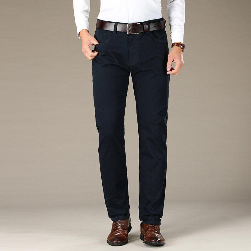 Мужские повседневные брюки цвета хаки больших размеров, деловые хлопковые брюки из саржи, мужские брендовые брюки