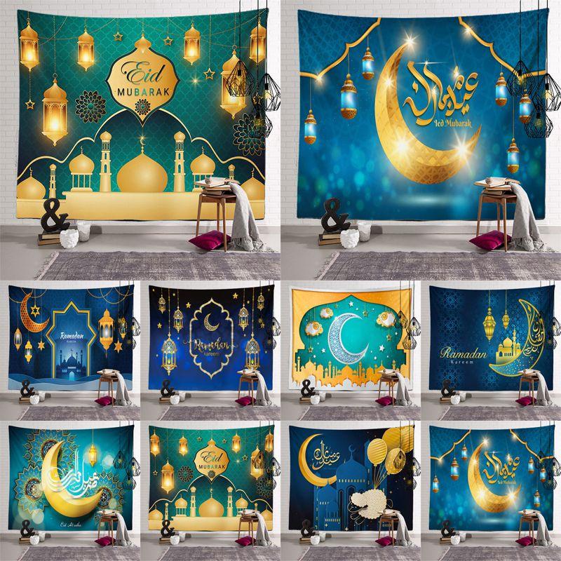 Stunning Eid Mubarak Tapestry Moon Star Wall Hanging Decor Ideal For Celebrating Ramadan