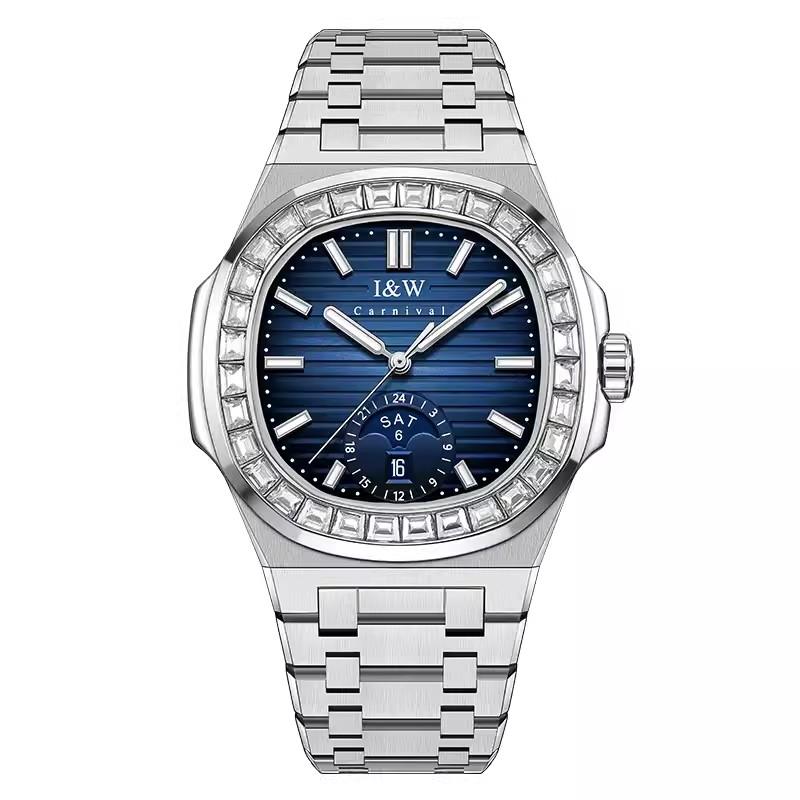 Montre Homme CARNIVAL I&W Mechanical Business Watch for Men Brand Luxury Automatic Wrist Watch Mens 50M Waterproof Reloj Hombre