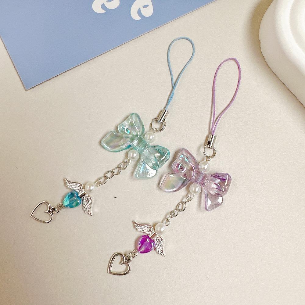 Wings Love Heart Pendant Phone Strap Love Pendant Key Chain Pendant Backpack Pendant  Gift