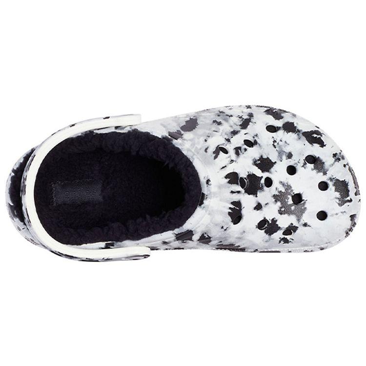 Crocs Baya Lined Clog EVA Printed Round Toe Clogs Unisex Clogs White Gray 205975-10M