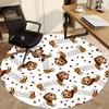 1PC Spring Dogs Office Round Area Rug, Mat Suitable For Office, Under Office Chairs Bedroom Living Room Home Decor, Room Deco