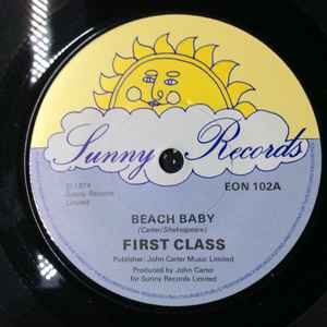 7-дюймовая пластинка FIRST CLASS - Beach Baby EON102 Sunny Records 1982 UK Поп Б/у