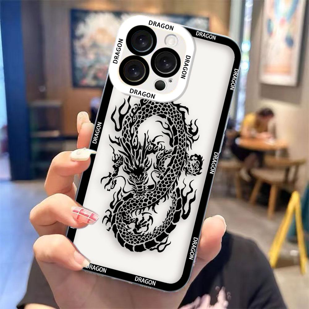 Чехол для телефона с рисунком дракона в стиле туши для Realme 15 5 6 7 7I 8 8I 9 9I 10 11 12 NOTE 70 C75 C71 C67 C65 C55 C53 C35 C33 Case