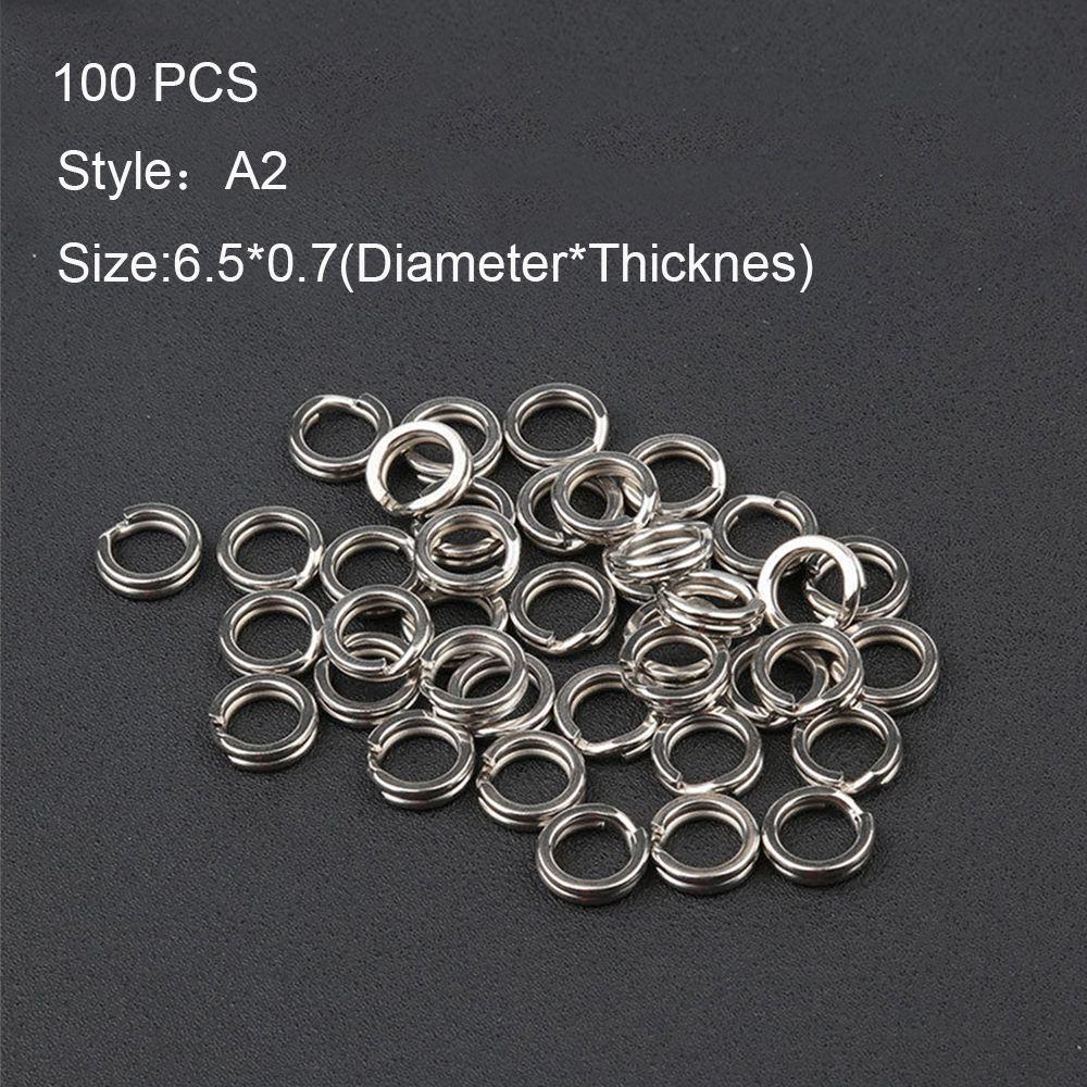 100 шт. горячая прочная леска снасть вертлюжок защелка нержавеющая сталь рыболовный соединитель разъемные кольца для рыбалки