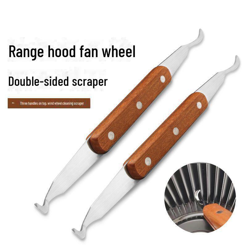 Двойная головка для обезжиривания вытяжек с деревянной ручкой и инструмент для чистки нержавеющей стали