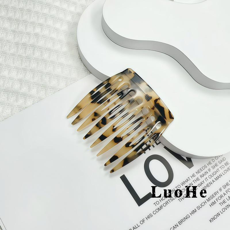 Антистатическая расческа с леопардовым принтом - Ацетатный аксессуар для волос для челки, против пушистости и для дополнительного стиля