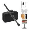 Clarinet ABS Bb Binocular Clarinet with 10 Reeds Cleaning Cloth Gloves Screwdriver Bracket Handbag Cleaning Brush
