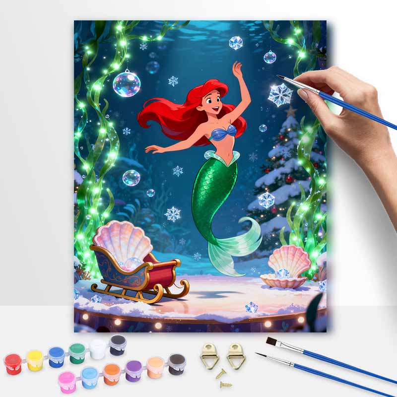 Disney Цифровой набор для масляной живописи русалка подводный рождественский ручная работа DIY домашние украшения