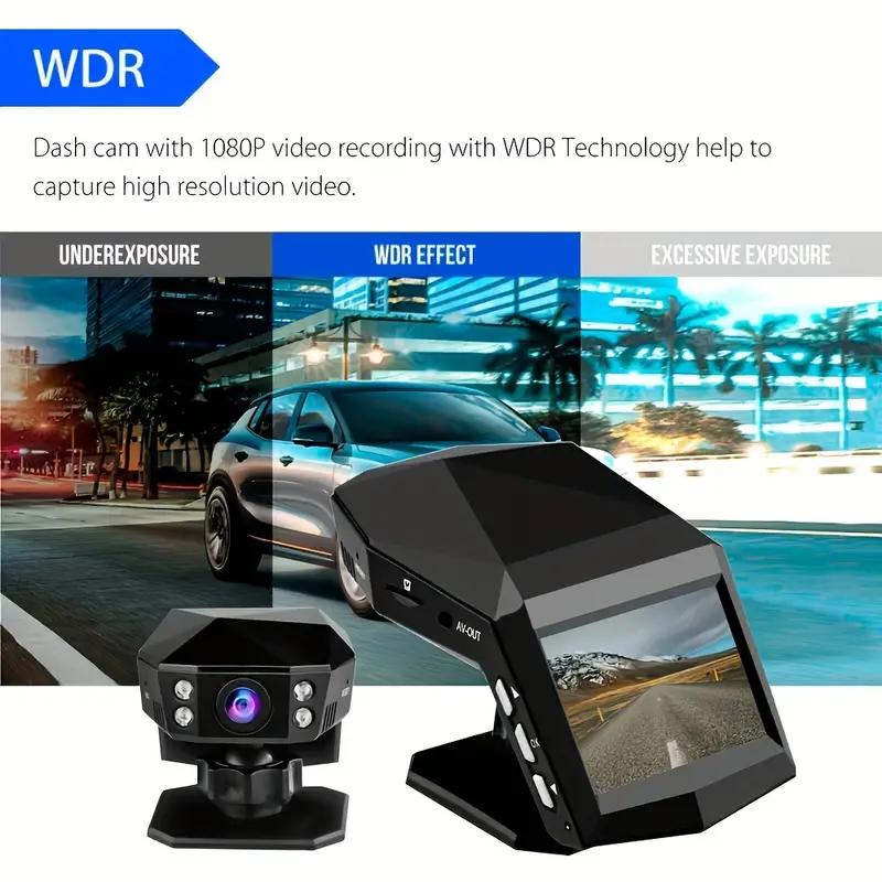 1080P Full HD Car DVR Dash Cam 1080P Video Recorder Center Console 170 Angle Night Vision Car Recorders Cycle Recording Dash Camera Video