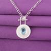 Natural Sky Blue Topaz 925 Sterling Silver Sisters Gift Birthday New Pendant PP-57-8