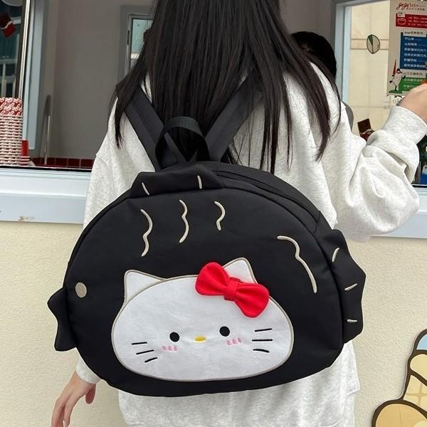 Canvas Cute Cat Backpack For Girls With Large Capacity And Macaron Colors For Daily Use