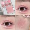 Pink Orange Eyeshadow Palette 8-Colors Facial Blusher Highlighters Brightening Lasting Heart-shaped Eye Shadow Make Up Cosmetics