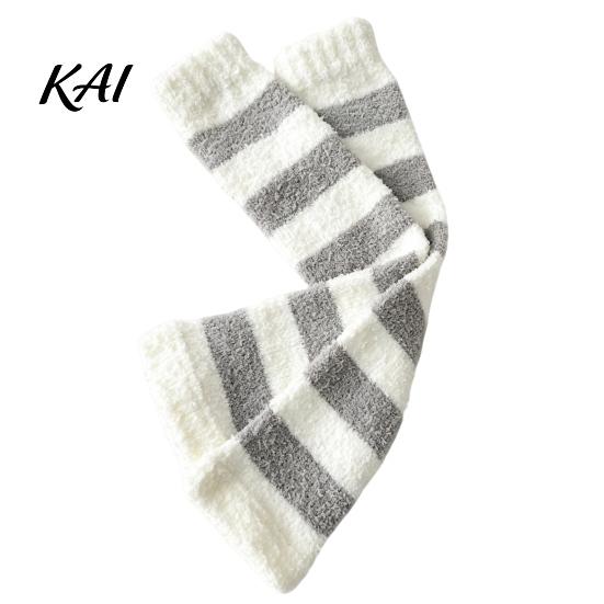 Thermal Velvet Leg Sleeves for Women Coral Fleece Warmers Women, Thickened Winter Knee High Comfortable Leggings Socks, Striped/Solid Color,