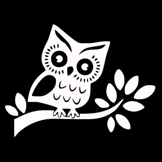 Lovely Owl Branch Car Vehicle Body Window Reflective Decals Sticker Decoration