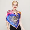 Fashion Royal Style Blue Pink Silk Scarf New Europe America Brand Large Square Scarves Luxury Hot Stamping Women Scarf Shawl