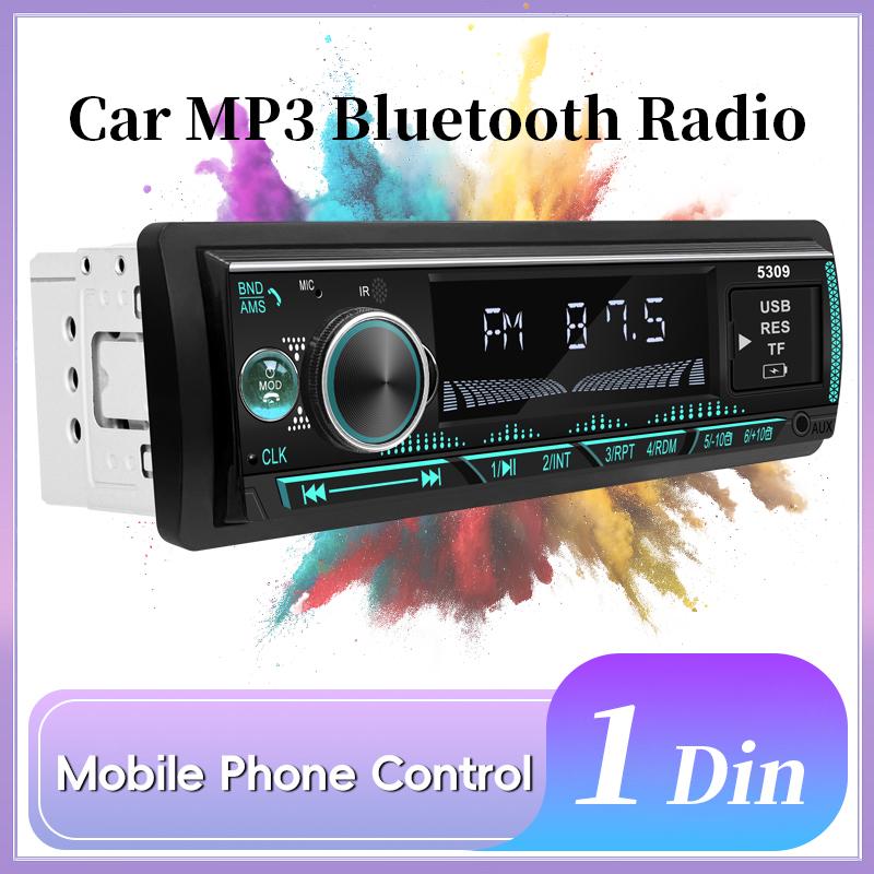 Hippcron Car Radio Audio 1 Din Bluetooth Stereo Hands-Free Calling MP3 Player FM Receiver With AUX/USB/TF Card In Dash Kit