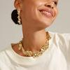 DIEZI Sweet Cool Gold Copper Color Collar Necklace For Women New Punk Vintage Geometric Irregular Earrings Bangles Zircon Set
