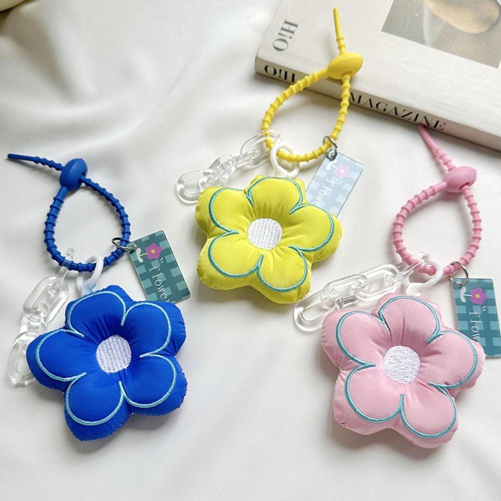 Fabric Flower Fabric Flower Keychain Key Chain Fabric Flower Bag Pendant Backpack Charms