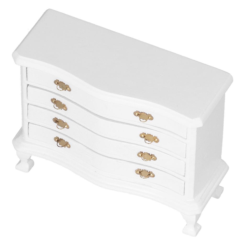 1:12 Dollhouse Bedside Cabinet Wooden Miniature Drawer Cabinet Furniture Decoration