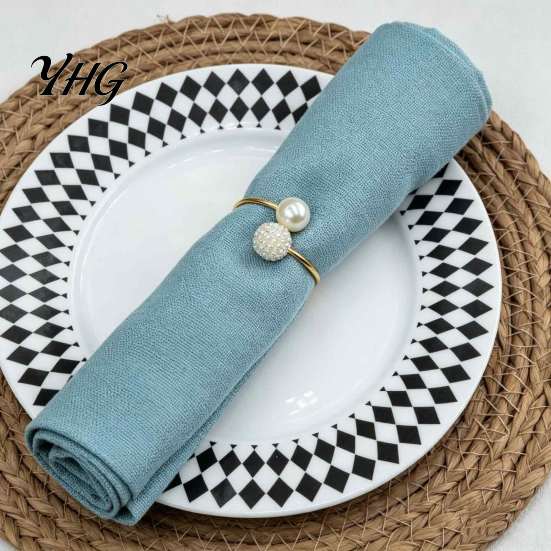 Table Decorations for Weddings 3Pcs Faux Pearl Napkin Rings, Reusable Metal Holders, Elegant Rings Banquets Dinner Parties Decor Holders