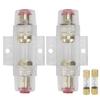2Pcs Car Audio AGU Fuse Holder W60A 80A Fuses Fuseholder for 4 6 8 Gauge Wire 12?24V