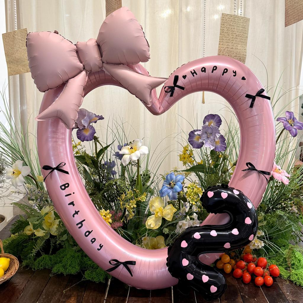40-дюймовый розовый фольгированный шар в форме сердца, черный цифровой алюминиевый декор для вечеринки по случаю дня рождения, украшение для детского праздника, подарок для девочек на свадьбу, реквизит для детского праздника