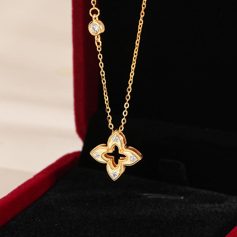 Женское ожерелье с четырьмя листочками клевера Premium Sense Fashion Collarbone Chain