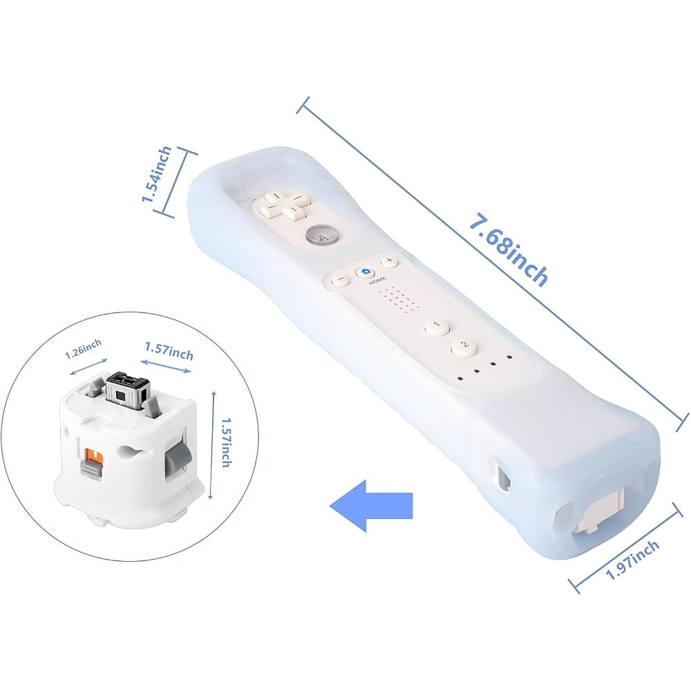Набор из 2 адаптеров Wii Motion Plus Силиконовый чехол для пульта Wii Пульт Wii Куртка для пульта Wii Wii A...