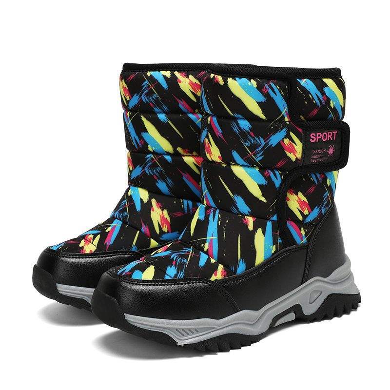 Осень и зима бархатные детские зимние ботинки холодные хлопковые ботинки женская обувь зимние ботинки утолщенные ботинки для мальчиков хлопковая обувь теплая зимняя обувь