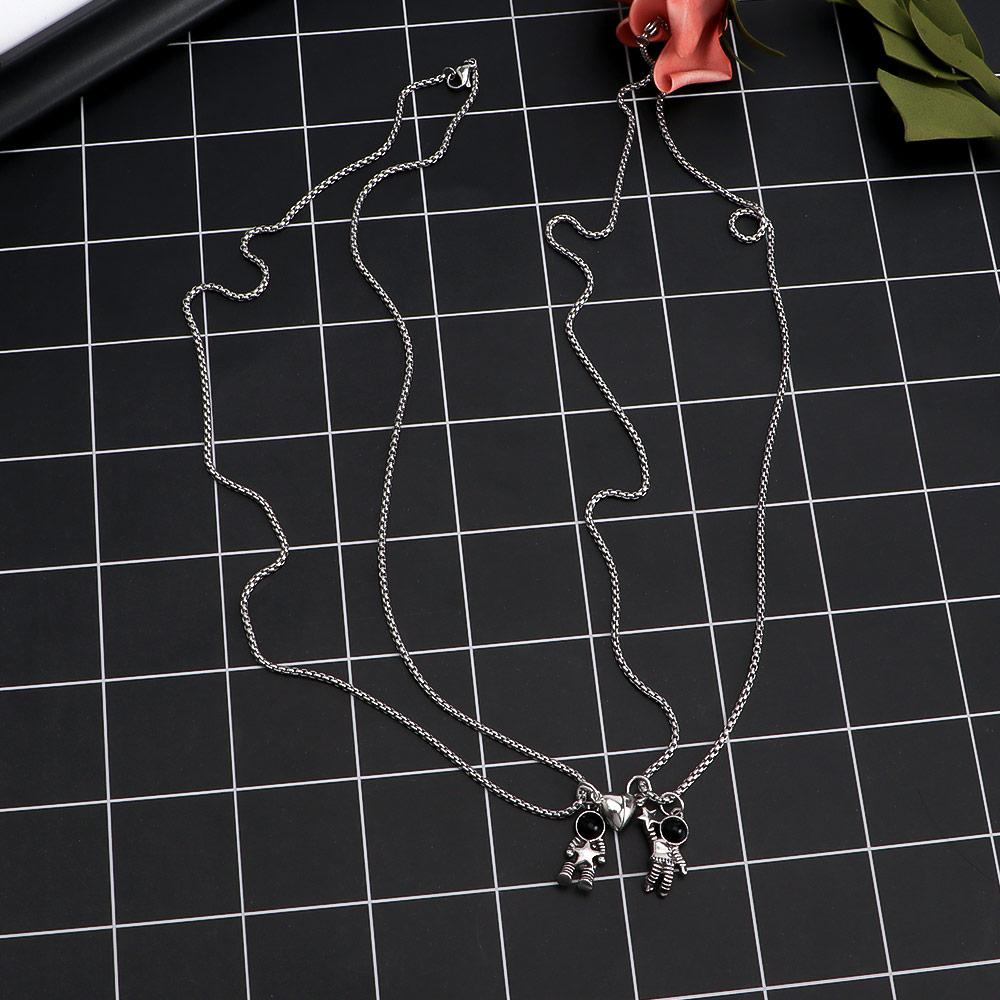 Женское ожерелье с магнитной цепочкой на ключицу, ожерелье для пары космонавтов, ожерелье в корейском стиле