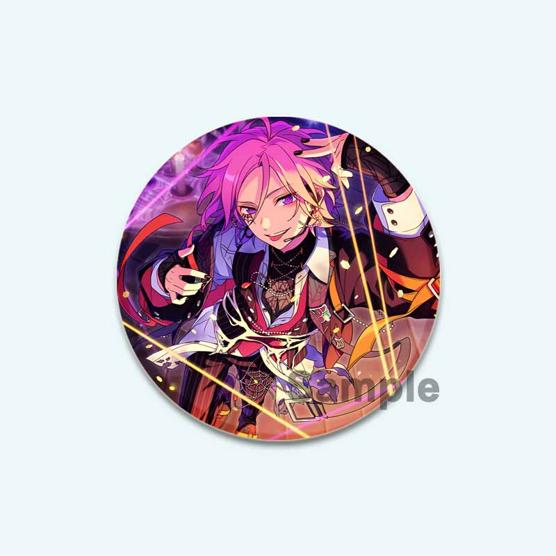 32/44/58mm Anime Collection Ensemble Stars Tinplate Pin Round Cartoon Snap-in Brooches for Backpack Accessories Badge Handmade Decoration