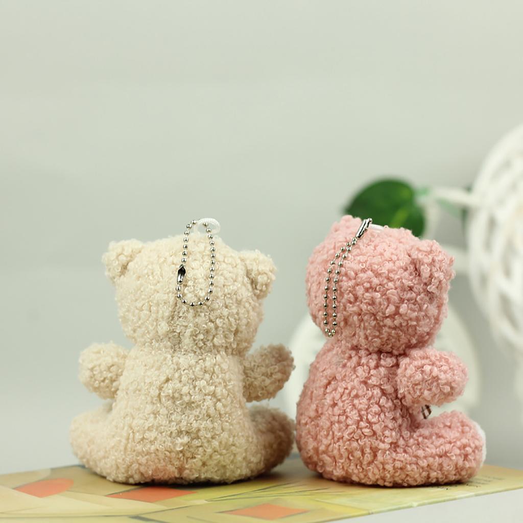 Furry Bear Keychain Plush Toy Pendant Keyring Stuffed Animals Key Rings Versatile Ornament for Bag Phones Keys Cameras