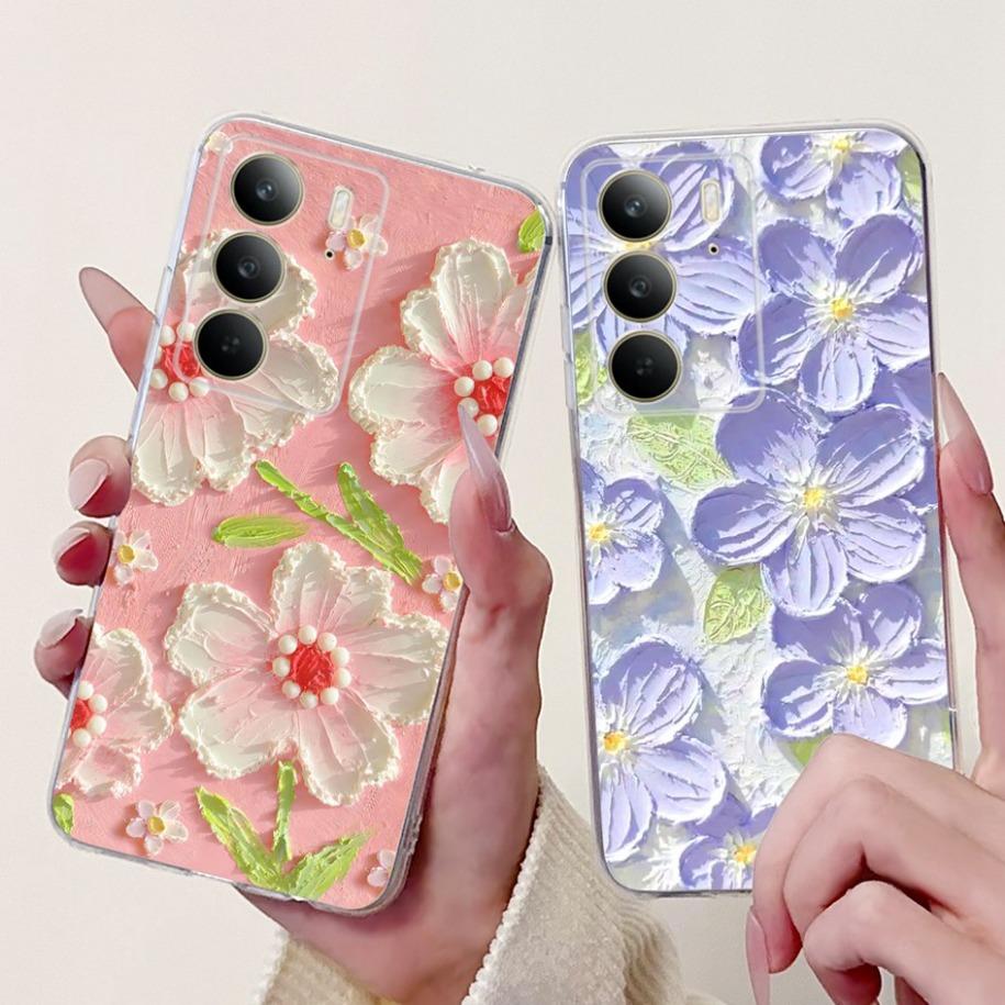 Для OPPO Realme C75 4G Чехол 2025 Новая Мода Бабочка Сердце Цветок Мягкий Прозрачный Силиконовый Чехол Для RealmeC75 C 75 Чехол