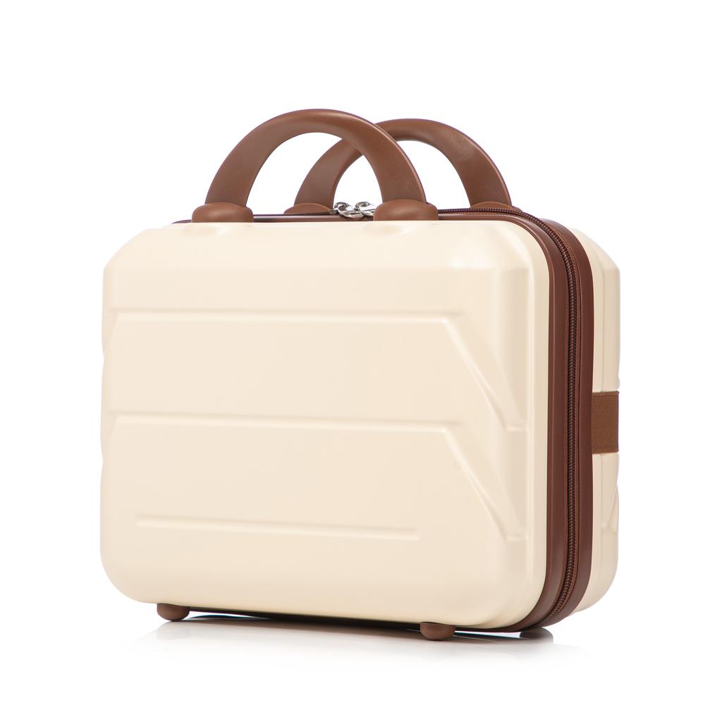 14"/19"/24"/28" 4-Piece ABS Spinner Luggage Set - Side Handles, Hanging Hook & Protective Feet - Combination Lock & Cosmetic Bag (Beige)