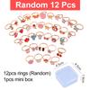 6/9/12/36pcs Cute Adjustable Rings Children Girls Pretend Play Makeup Toys Cartoon Crystal Jewelry Alloy Animal Enamel Rings