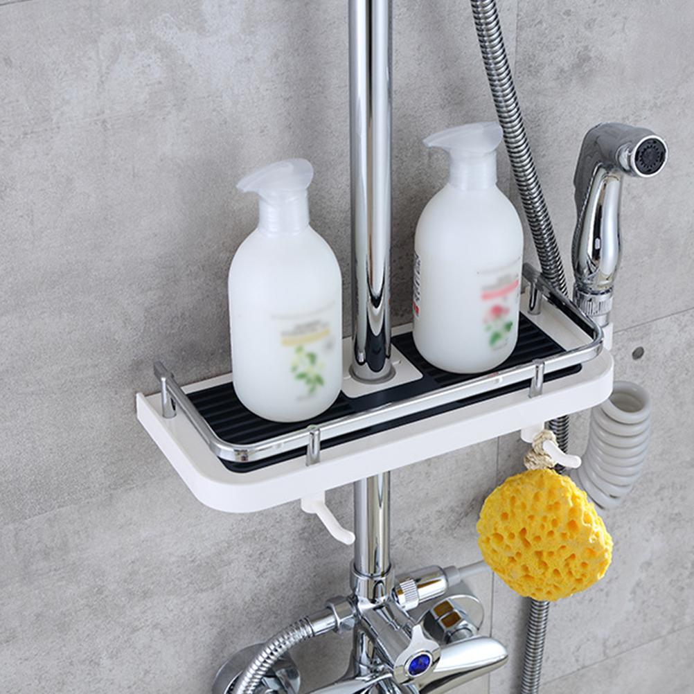 Регулируемая полка для ванной комнаты, держатель для хранения, душевая штанга, органайзер для слива шампуня и геля