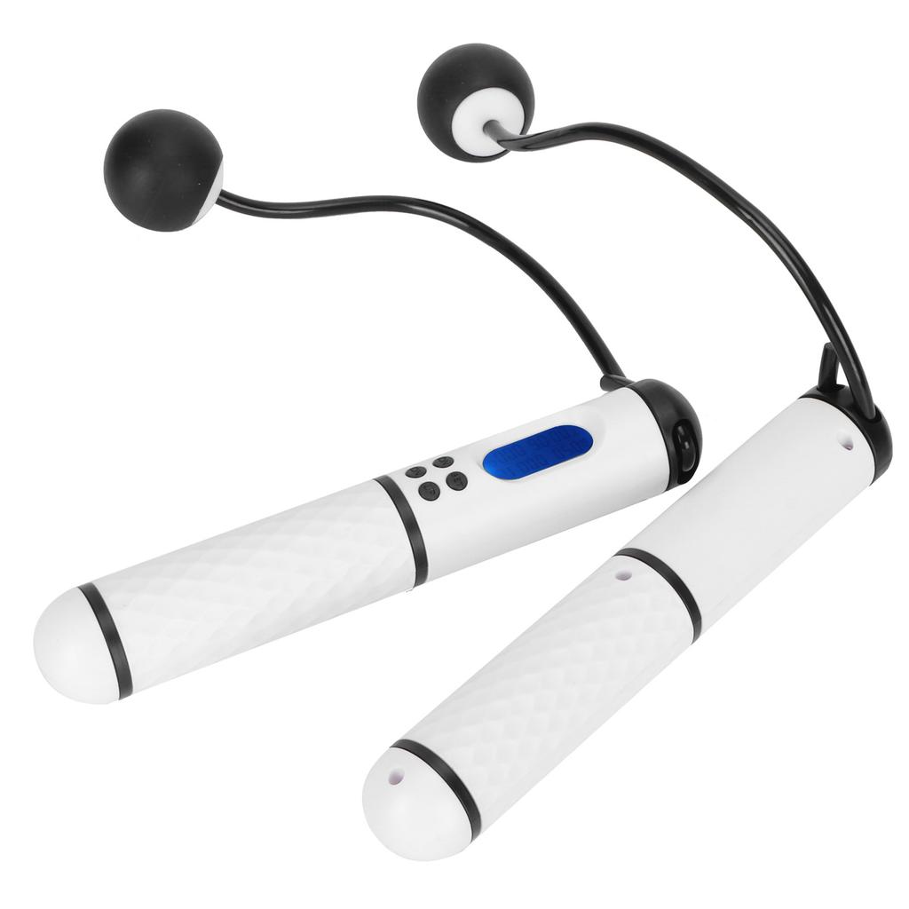 Skipping Rope Intelligent Electronic Counting Exercise Jumping Rope Fitness Equipment(White Black )