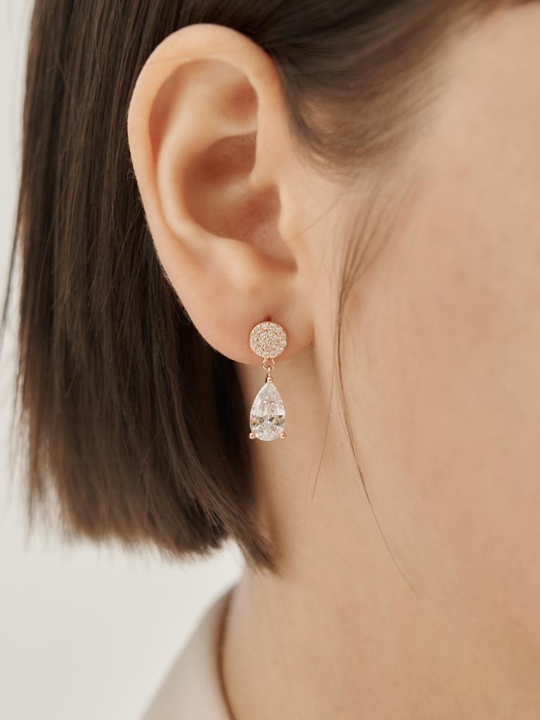 Ellejewelry 14K Gf Серьги-подвески Капля с кубическим цирконием Elgpee566