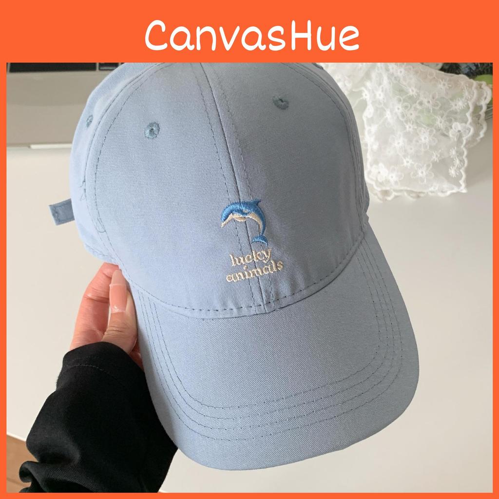 Baseball Trendy Cap With Dolphin And Letter Embroidery Design For Outdoor Wear