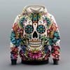 Spring And Autumn Fashion Men's Hoodies Skull Print Kids Casual Pullover Long Sleeve Sweatshirt Men's Top Clothing