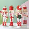 5PCS Vintage Christmas Nutcracker Painted Handcraft Figurine Soldier Doll Xmas Party