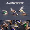 LEO FISHING 50pcs/40pcs Box Fishing Accessory Goods Bead Head Fast Sinking Nymph Scud Fly Bug Worm Trout Fishing Tools Insect Fishing Bait Lure