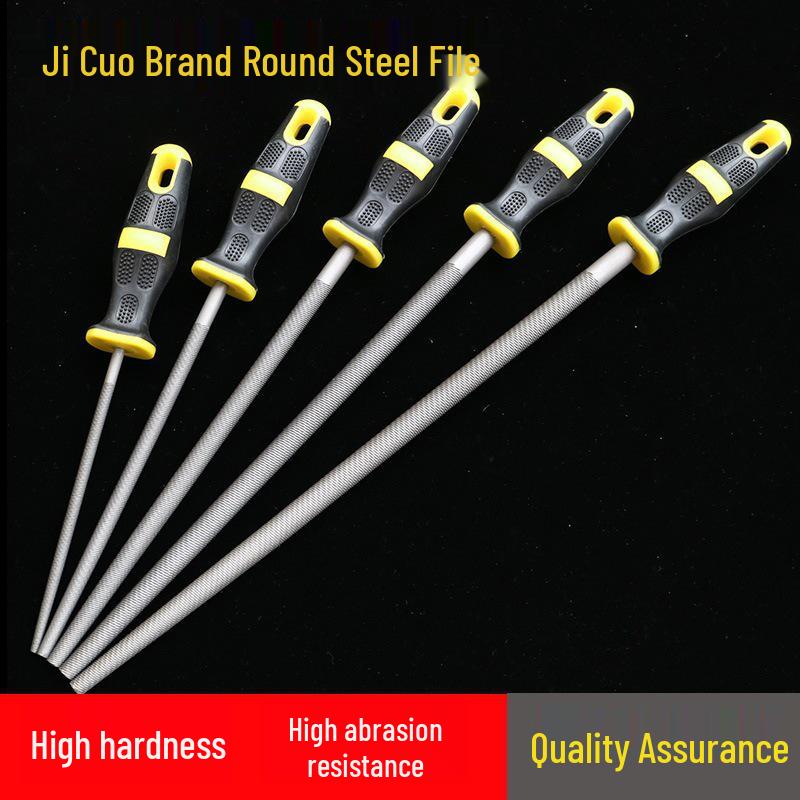 Ji Cuo Round File Set: Coarse, Medium, Fine Teeth - Steel Fitter Tool
