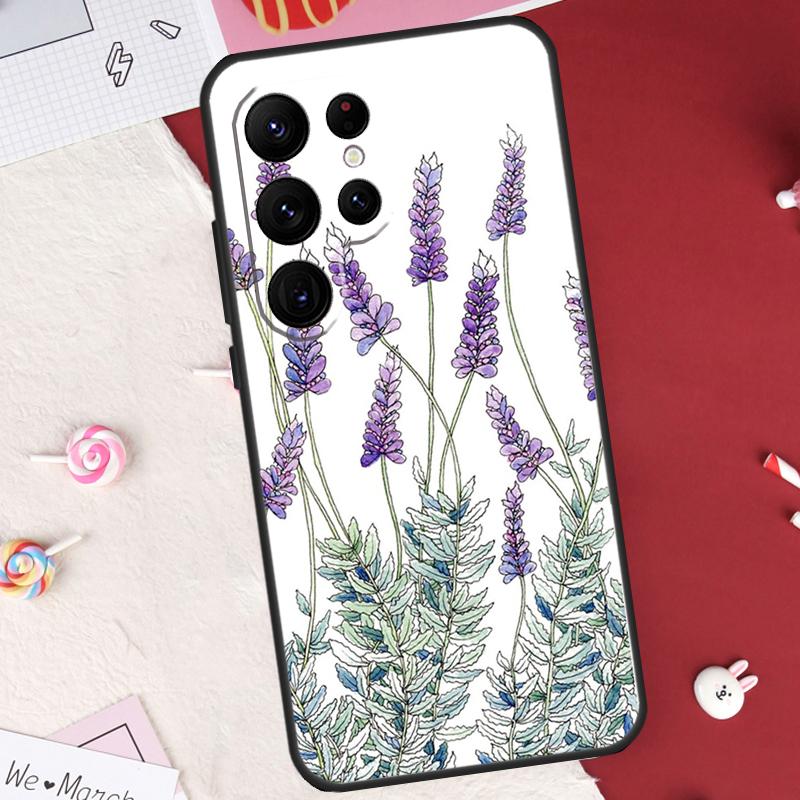 Желтые Цветы Космоса Лавандовый Чехол Для Samsung Galaxy S24 FE S20 FE S21 S22 S23 S25 S26 Ultra S10 Plus S25 FE Чехол-Ракушка