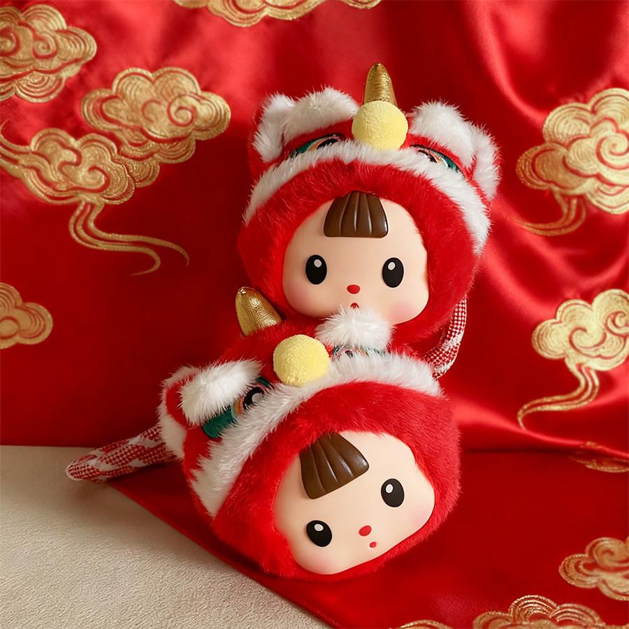 Плюшевая игрушка Лев с силиконовым лицом Новогодний подарок для детей и взрослых