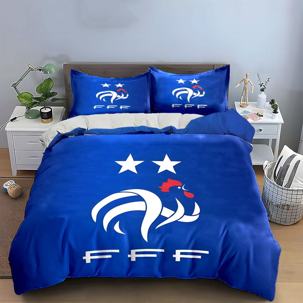 Rooster, stars, "FFF" text. Bedding sets Duvet cover sets Duvet covers Pillowcases(1*Duvet Cover 2*Pillowcases without duvet insert)
